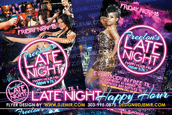 Late Night Happy Hour Flyer Design
